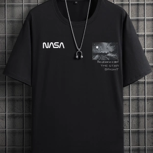 Erkek Tişörtleri Fit Crew Yaka Kısa Kollu Grafik Tişört Basit Yaz Örgü Üst