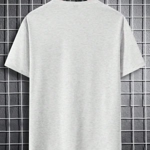 Erkek Tişörtleri Fit Crew Yaka Kısa Kollu Grafik Tişört Basit Yaz Örgü Üst