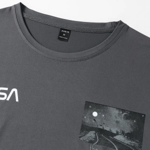 Erkek Tişörtleri Fit Crew Yaka Kısa Kollu Grafik Tişört Basit Yaz Örgü Üst