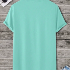 Erkek Tişörtleri Fit Crew Yaka Kısa Kollu Grafik Tişört Çapa Lacivert Rahat Y
