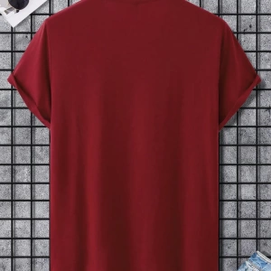 Erkek Tişörtleri Fit Crew Yaka Kısa Kollu Grafik Tişört Çapa Lacivert Rahat Y