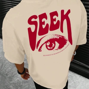 Erkek Tişörtleri Fit Crew Yaka Kısa Kollu Grafik Tişört Göz Goth Sokak Yaz Po