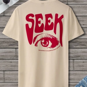 Erkek Tişörtleri Fit Crew Yaka Kısa Kollu Grafik Tişört Göz Goth Sokak Yaz Po