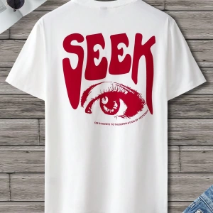 Erkek Tişörtleri Fit Crew Yaka Kısa Kollu Grafik Tişört Göz Goth Sokak Yaz Po