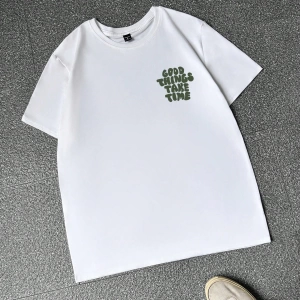 Erkek Tişörtleri Fit Crew Yaka Kısa Kollu Grafik Tişört Harf Grafik Rahat