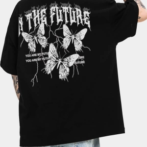 Erkek Tişörtleri Fit Crew Yaka Kısa Kollu Grafik Tişört Kelebek Sokak Yaz Poly
