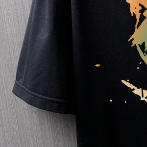 Erkek Tişörtleri Fit Crew Yaka Kısa Kollu Grafik Tişört Smile Face Rahat Yaz
