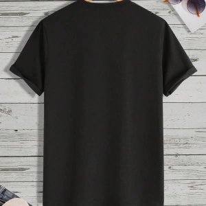 Erkek Tişörtleri Fit Crew Yaka Kısa Kollu Slogan Tişört Okul Kıyafetleri
