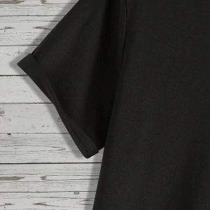 Erkek Tişörtleri Fit Crew Yaka Kısa Kollu Slogan Tişört Okul Kıyafetleri