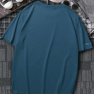 Erkek Tişörtleri Fit Crew Yaka Kısa Kollu Slogan Tişört Rahat
