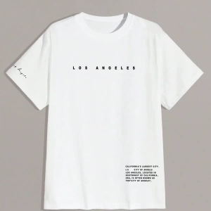 Erkek Tişörtleri Fit Crew Yaka Kısa Kollu Slogan Tişört Rahat