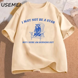 Erkek tişörtü komik grafik T Shirt ben bir yıldız olmayabilir ama eminim dışarı yanan baskılı 2919
