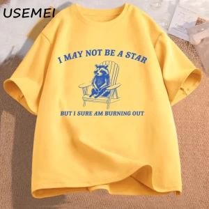 Erkek tişörtü komik grafik T Shirt ben bir yıldız olmayabilir ama eminim dışarı yanan baskılı 2919