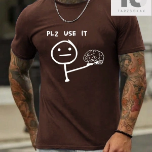 Erkek Tropikal Ve Harf Grafikli Tişört