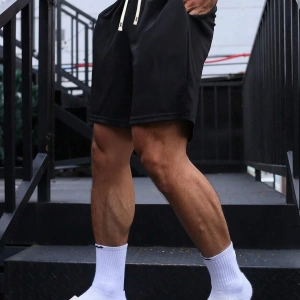 Erkek Yaz Yeni Düz Renk Günlük Spor Şortları, Bağcıklı Fitness Koşu Plaj Şortları