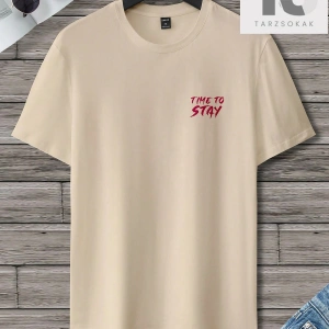 Erkek Yazılı Baskılı Tişört