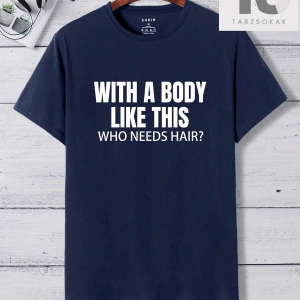 Erkek Yazılı Yuvarlak Yaka Tişört