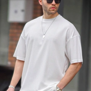 erkek yazlık bisiklet yaka kısa kollu rahat bol