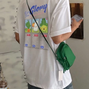Erkek Yazlık Mektup Baskılı Büyük Boy Grafik Tişört
