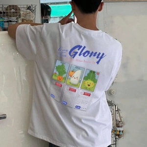 Erkek Yazlık Mektup Baskılı Büyük Boy Grafik Tişört