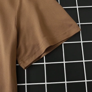 Erkek Yuvarlak Yaka Kısa Kollu Baskılı Minimalist Tişört, Günlük Giyim