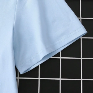Erkek Yuvarlak Yaka Kısa Kollu Baskılı Minimalist Tişört, Günlük Giyim