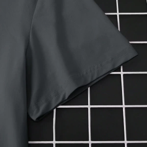 Erkek Yuvarlak Yaka Kısa Kollu Baskılı Minimalist Tişört, Günlük Giyim