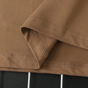 Erkek Yuvarlak Yaka Kısa Kollu Baskılı Minimalist Tişört, Günlük Giyim