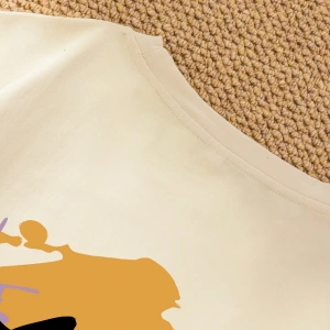 Erkek Yuvarlak Yaka Kısa Kollu Baskılı Minimalist Tişört, Günlük Giyim