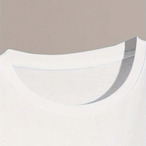 Erkek Yuvarlak Yaka Kısa Kollu Günlük Tişört, Düz Renk Minimalist Stil, Günlük Giyim, İlkbaha