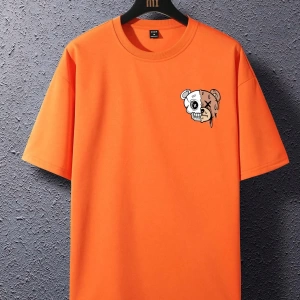 Erkek Yuvarlak Yaka Mektup Baskılı Kısa Kollu Rahat Bol Tank Top