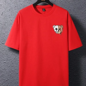 Erkek Yuvarlak Yaka Mektup Baskılı Kısa Kollu Rahat Bol Tank Top