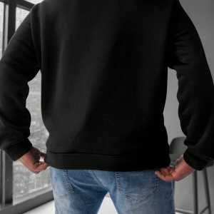 Erkek Yuvarlak Yaka Uzun Kollu Harf Baskılı Minimal Tasarım Sweatshirt, Günlü