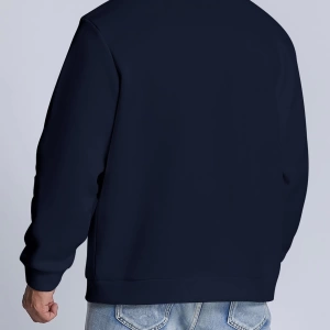 Erkek Yuvarlak Yaka Uzun Kollu Harf Baskılı Minimal Tasarım Sweatshirt, Günlü