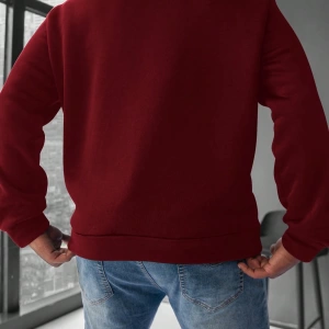 Erkek Yuvarlak Yaka Uzun Kollu Harf Baskılı Minimal Tasarım Sweatshirt, Günlü