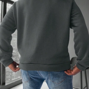 Erkek Yuvarlak Yaka Uzun Kollu Harf Baskılı Minimal Tasarım Sweatshirt, Günlü