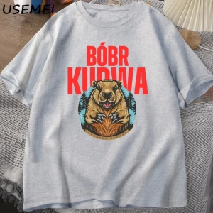 Erkekler T-Shirt adam Bober Bóbr Beaver Boberek T-Shirt pamuk karikatür grafik T Shirt Unisex 3049