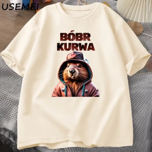 Erkekler T-Shirt adam Bober Bóbr Beaver Boberek T-Shirt pamuk karikatür grafik T Shirt Unisex 3049