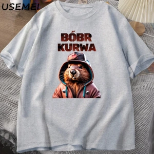Erkekler T-Shirt adam Bober Bóbr Beaver Boberek T-Shirt pamuk karikatür grafik T Shirt Unisex 3049