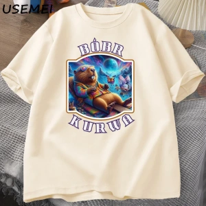 Erkekler T-Shirt adam Bober Bóbr Beaver Boberek T-Shirt pamuk karikatür grafik T Shirt Unisex 3049