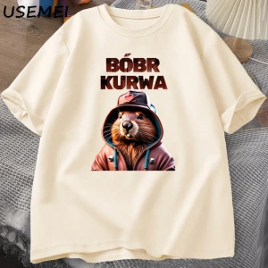 Erkekler T-Shirt adam Bober Bóbr Beaver Boberek T-Shirt pamuk karikatür grafik T Shirt Unisex 3048