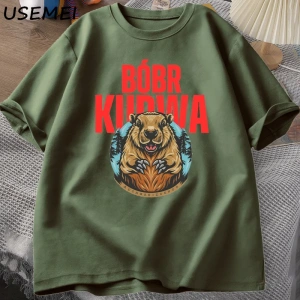 Erkekler T-Shirt adam Bober Bóbr Beaver Boberek T-Shirt pamuk karikatür grafik T Shirt Unisex 3049