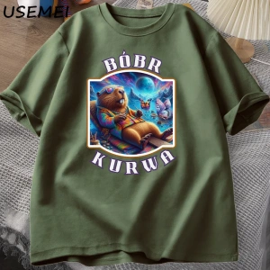 Erkekler T-Shirt adam Bober Bóbr Beaver Boberek T-Shirt pamuk karikatür grafik T Shirt Unisex 3048