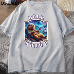 Erkekler T-Shirt adam Bober Bóbr Beaver Boberek T-Shirt pamuk karikatür grafik T Shirt Unisex 3048