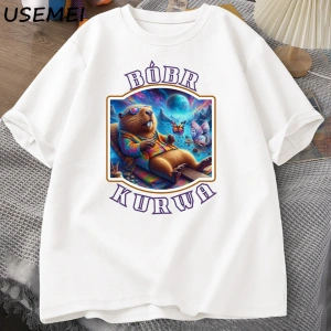 Erkekler T-Shirt adam Bober Bóbr Beaver Boberek T-Shirt pamuk karikatür grafik T Shirt Unisex 3049