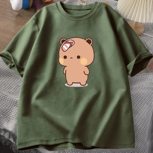 Erkekler T-shirt sevimli karikatür Bubu Dudu Tshirt At Flip-flop atma komik pamuk kısa kollu  2968