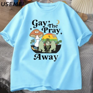 Eşcinsel Dua Uzakta TKadın Erkek Gurur Ay Kurbağa LGBTQ T-Shirt Aşk Aşk Baskılı T-shi 2888