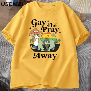 Eşcinsel Dua Uzakta TKadın Erkek Gurur Ay Kurbağa LGBTQ T-Shirt Aşk Aşk Baskılı T-shi 2888