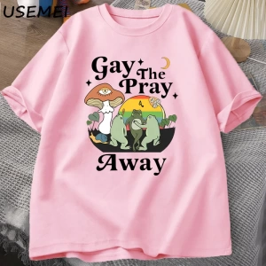 Eşcinsel Dua Uzakta TKadın Erkek Gurur Ay Kurbağa LGBTQ T-Shirt Aşk Aşk Baskılı T-shi 2888