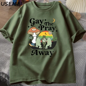 Eşcinsel Dua Uzakta TKadın Erkek Gurur Ay Kurbağa LGBTQ T-Shirt Aşk Aşk Baskılı T-shi 2888